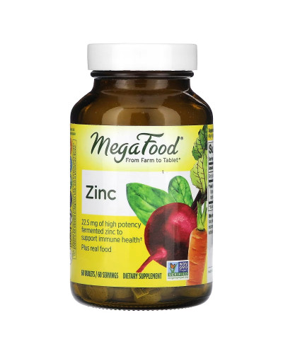 Цинк, Zinc, MegaFood, 60 таблеток