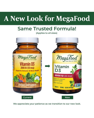 Вітамін D3 2000 IU, Vitamin D3, MegaFood, 30 таблеток