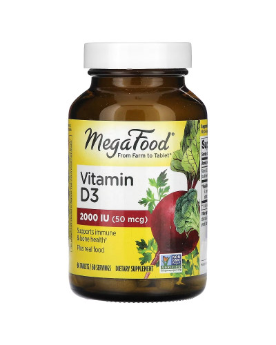 Вітамін D3 2000 IU, Vitamin D3, MegaFood, 60 таблеток Вітамін D3 2000 IU, Vitamin D3, MegaFood, 60 таблеток