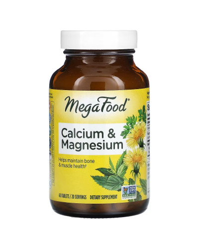 Кальций и Магний, Calcium & Magnesium, MegaFood, 60 таблеток