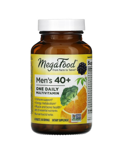 Мультивітаміни Для Чоловіків 40+, Men’s One Daily, MegaFood, 60 Таблеток