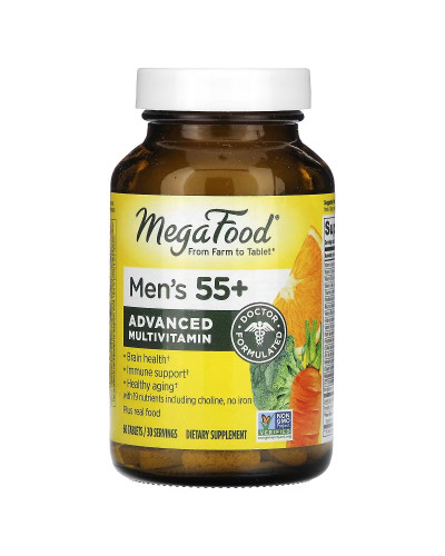 Мультивітаміни для чоловіків 55+, Multi for Men 55+, MegaFood, 60 таблеток