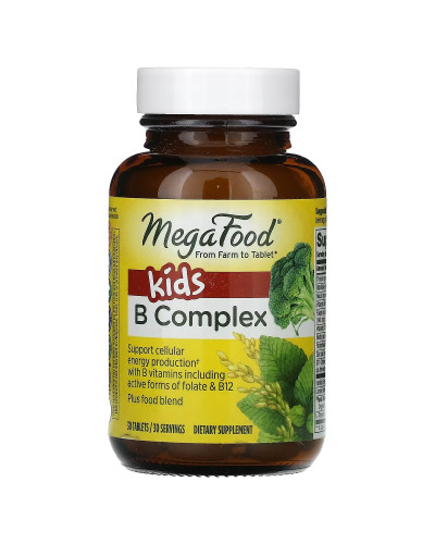 Детский В-комплекс, Kids B Complex, MegaFood, 30 таблеток