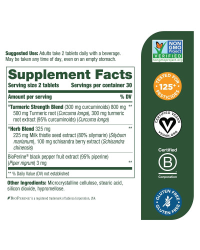 Сила куркуми для печінки, Turmeric Strength for Liver, MegaFood, 60 таблеток