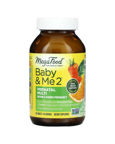 Витамины для беременных Baby & Me 2, MegaFood, 120 таблеток