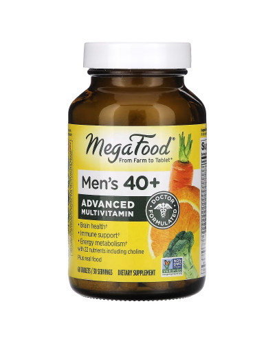Мультивітаміни для чоловіків 40+, Multi for Men 40+, MegaFood, 60 таблеток