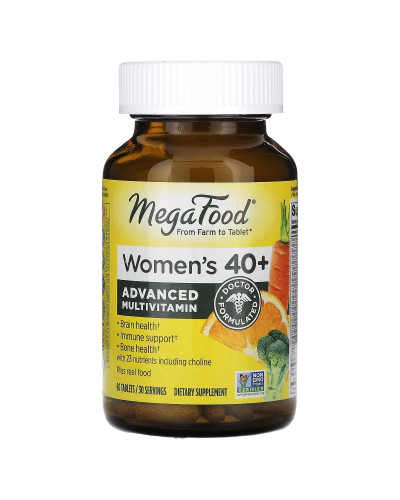 Мультивітаміни для жінок 40+, Multi for Women 40+, MegaFood, 60 таблеток Мультивітаміни для жінок 40+, Multi for Women 40+, MegaFood, 60 таблеток