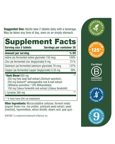 Сила щитовидной железы, Thyroid Strength, MegaFood, 60 таблеток