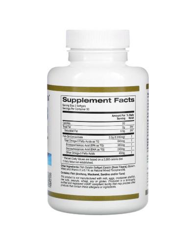 Омега-3, риб'ячий жир преміальної якості, Omega-3, Premium Fish Oil, California Gold Nutrition, 100 рибно-желатинових капсул Омега-3, риб'ячий жир преміальної якості, Omega-3, Premium Fish Oil, California Gold Nutrition, 100 рибно-желатинових капсул