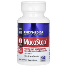 Комплекс для поддержания дыхательных путей, MucoStop, Enzymedica, 96 капсул