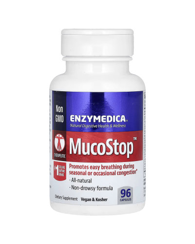 Комплекс для підтримки дихальних шляхів, MucoStop, Enzymedica, 96 капсул