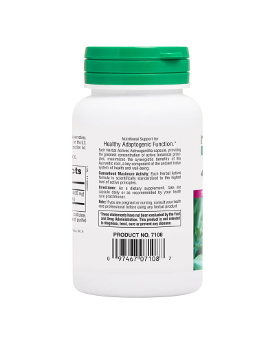 Ашваганда, 450 мг, Ashwagandha, Herbal Actives, Natures Plus, 60 Вегетарианских Капсул