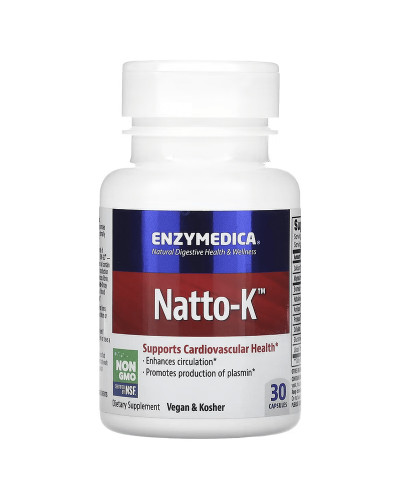 Наттокіназа, Natto-K, Enzymedica, 30 капсул