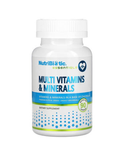 Мультивитамины и минералы, Essentials, Multi Vitamins & Minerals, NutriBiotic, 90 капсул