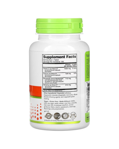 Буферизованный витамин С с метаболитами, 1000 мг, Meta-C, Immunity, NutriBiotic, 100 таблеток