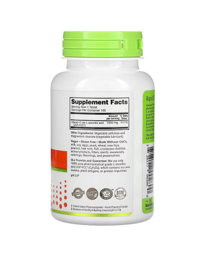 Вітамін C, 1000 мг, Vitamin C, NutriBiotic, 100 таблеток