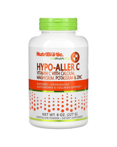 Витамин C с кальцием, магнием, калием и цинком, Immunity, Hypo-Aller C, Vitamin C with Calcium, Magnesium, Potassium & Zinc, NutriBiotic, 227 гр