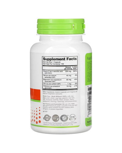 Витамин C буферизованный, 500 мг, Buffered Vitamin C, NutriBiotic, 100 капсул