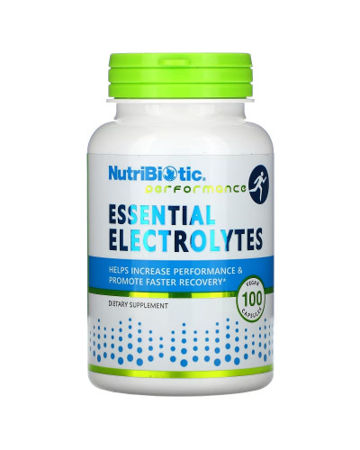 Незамінні електроліти, Essential Electrolytes, NutriBiotic, 100 вегетаріанських капсул