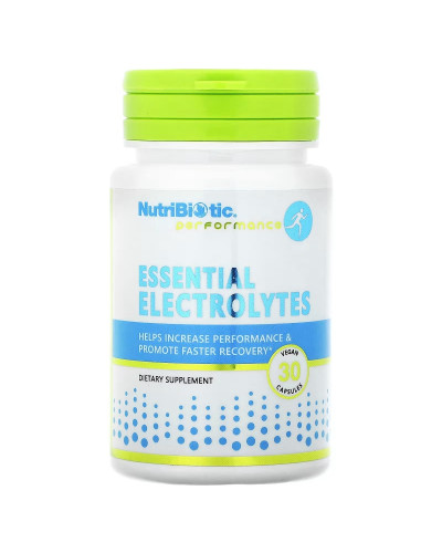 Незамінні електроліти, Essential Electrolytes, NutriBiotic, 30 вегетаріанських капсул