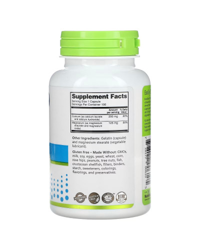 Кальцій та Магній, Calcium Magnesium, NutriBiotic, 100 капсул
