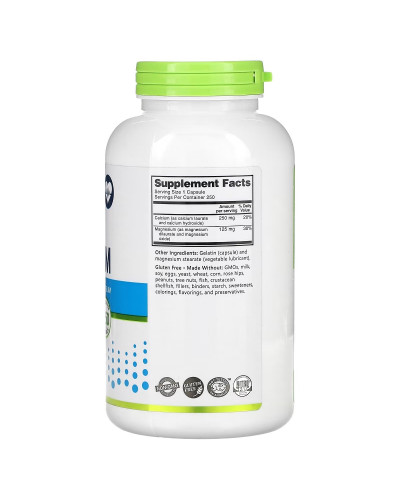 Кальций и Магний, Calcium Magnesium, NutriBiotic, 250 капсул