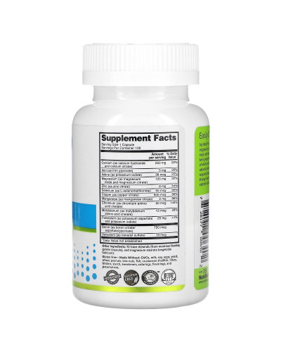 Мультиминералы, Essentials, Multi Mineral, NutriBiotic, 100 капсул