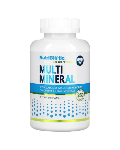 Мультиминералы, Essentials, Multi Mineral, NutriBiotic, 250 капсул