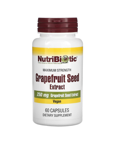 Экстракт семян грейпфрута, 250 мг, Grapefruit Seed Extract, NutriBiotic, 60 капсул