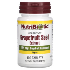 Экстракт семян грейпфрута, 125 мг, Grapefruit Seed Extract, NutriBiotic, 100 таблеток