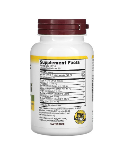 Максимальная защита с экстрактом семян грейпфрута, DefensePlus, Maximum Strength, NutriBiotic, 90 таблеток