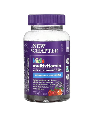 Мультивітаміни для дітей, ягідно-цитрусовий смак, Kid's Multivitamin, New Chapter, 60 жувальних цукерок