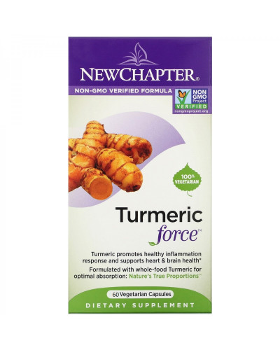 Куркумин, Turmeric Force, New Chapter, 60 вегетарианских капсул
