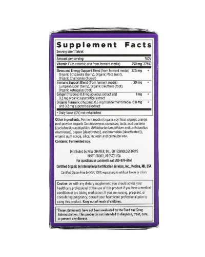 Иммунная защита, витамин C и бузина, Immune Defense, Vitamin C + Elderberry, New Chapter, 30 вегетарианских таблеток