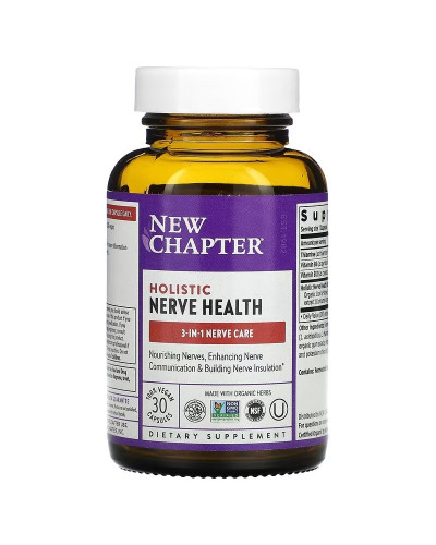 Здоровье нервной системы, Holistic Nerve Health, New Chapter, 30 капсул