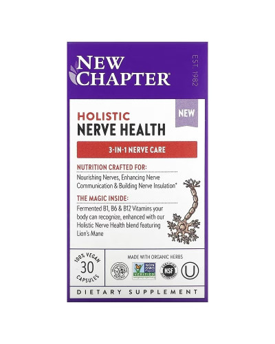 Здоровье нервной системы, Holistic Nerve Health, New Chapter, 30 капсул