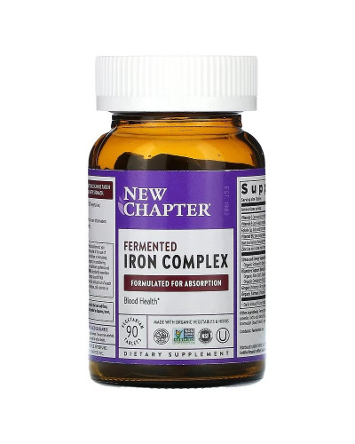 Железо, ферментированный комплекс, Fermented Iron Complex, New Chapter, 90 вегетарианских капсул