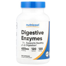 Пищеварительные ферменты, 620 мг, Digestive Enzymes, Nutricost, 120 капсул