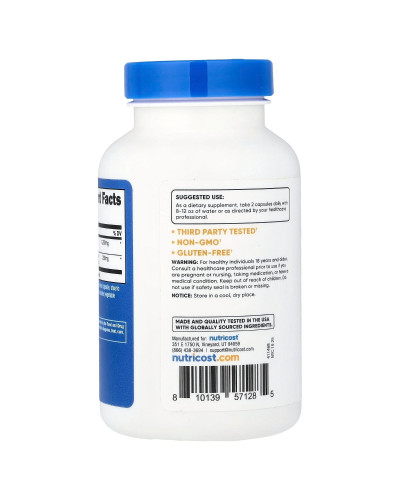 Берберин гідрохлорид із цейлонською корицею, 1200 мг, Berberine HCl With Ceylon Cinnamon, Nutricost, 120 капсул