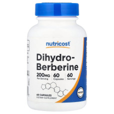 Дигидроберберин, 200 мг, Dihydroberberine, Nutricost, 60 капсул