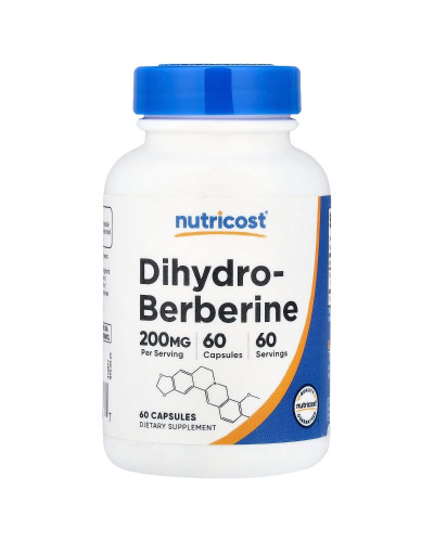Дигидроберберин, 200 мг, Dihydroberberine, Nutricost, 60 капсул