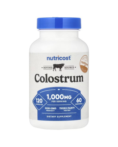 Молозиво, 1000 мг, Colostrum, Nutricost, 120 капсул