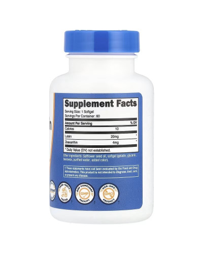Зеаксантин з лютеїном, Zeaxanthin with Lutein, Nutricost, 60 гелевих капсул