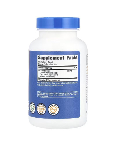 Розторопша, 1000 мг, Milk Thistle, Nutricost, 120 капсул