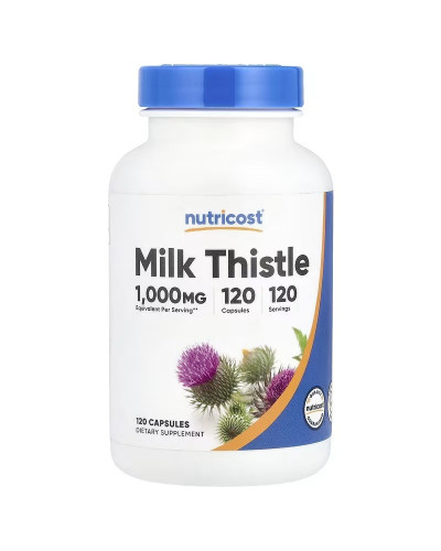 Розторопша, 1000 мг, Milk Thistle, Nutricost, 120 капсул