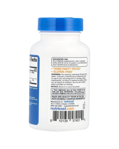 Экстракт корня ашваганды, 600 мг, KSM-66, Ashwagandha Root Extract, Nutricost, 30 капсул