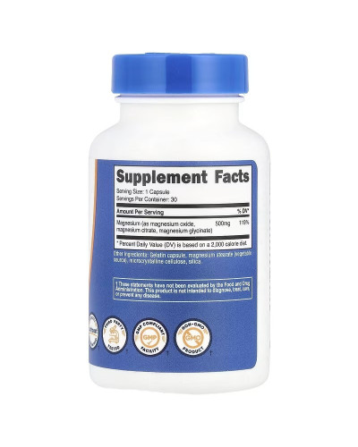 Магниевый комплекс, 500 мг, Magnesium Complex, Nutricost, 30 капсул