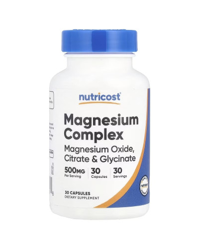 Магниевый комплекс, 500 мг, Magnesium Complex, Nutricost, 30 капсул