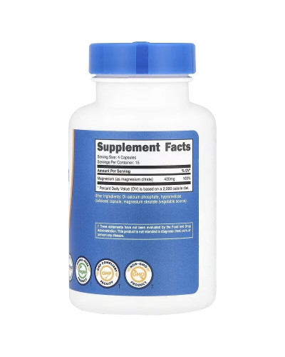 Магній цитрат, Magnesium Citrate, Nutricost, 60 капсул