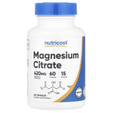 Магній цитрат, Magnesium Citrate, Nutricost, 60 капсул